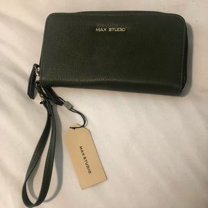 Max Studio Olive Green Wristlet